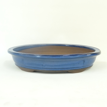 Ovale Bonsaischale blau
