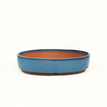 Ovale Bonsaischale BJ-22 / Breite: 33,5 cm blau