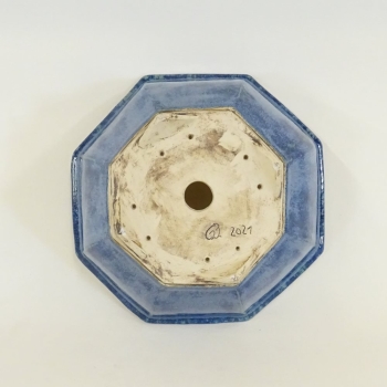 handgetöpferte Bonsaischale blau