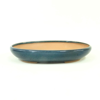 Ovale Schale NCH1 / Breite: 24,2cm blau geflammt