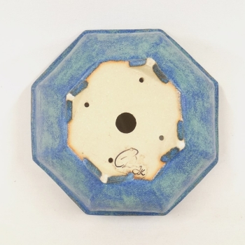 handgetöpferte Bonsaischale blau