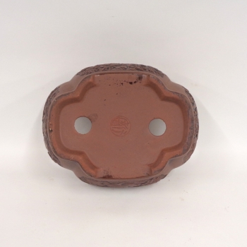 ovale Bonsaischale mit Motiv unten