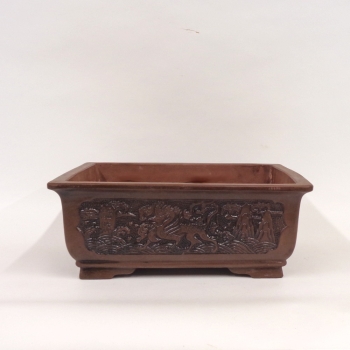 eckige Motivschale rotbraun