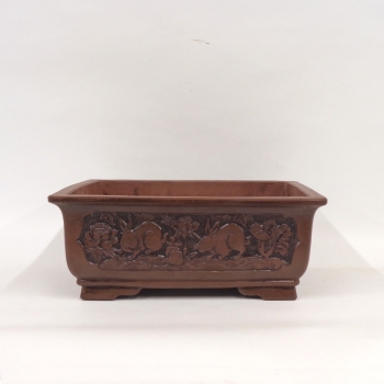 Preview: eckige Motivschale rotbraun