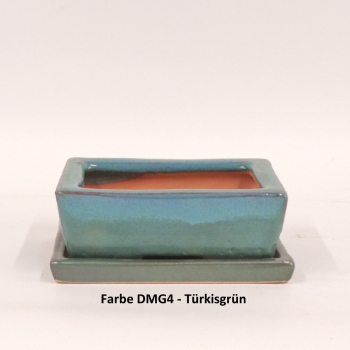 Preview: Bonsaischale mit Untersetzer, türkisgrün