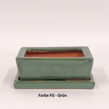 Preview: Bonsaischale mit Untersetzer, grün