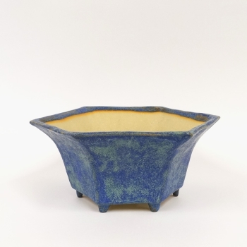 handgetöpferte Bonsaischale blau