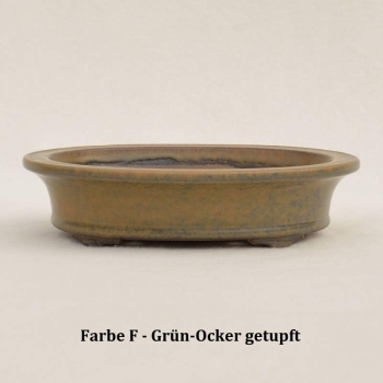 handgetöpferte Bonsaischale oval, ocker