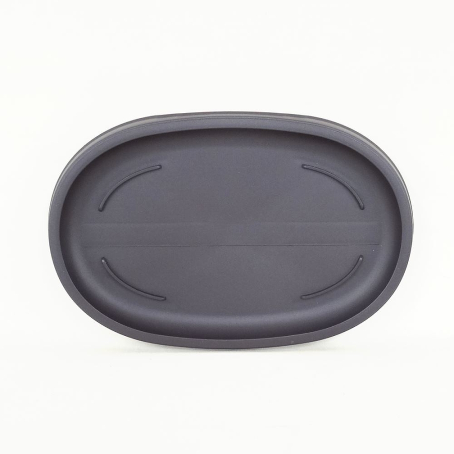 Ovaler Untersetzer, Plastikschale, 23 cm, dunkelgrau
