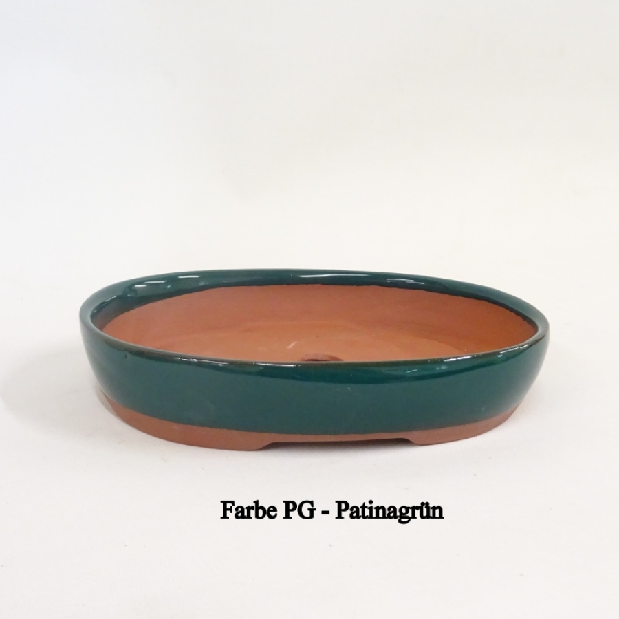 Bonsaischale oval patinagrün