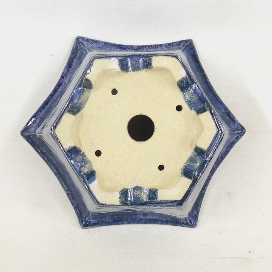 handgetöpferte Bonsaischale blau