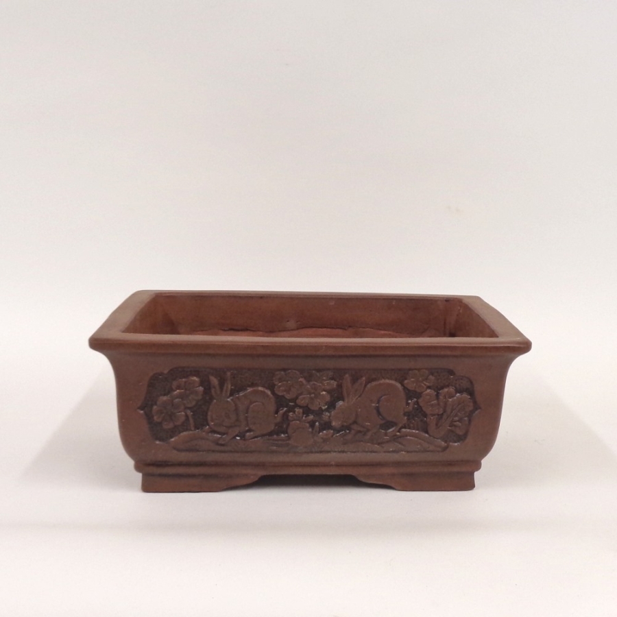 eckige Motivschale rotbraun