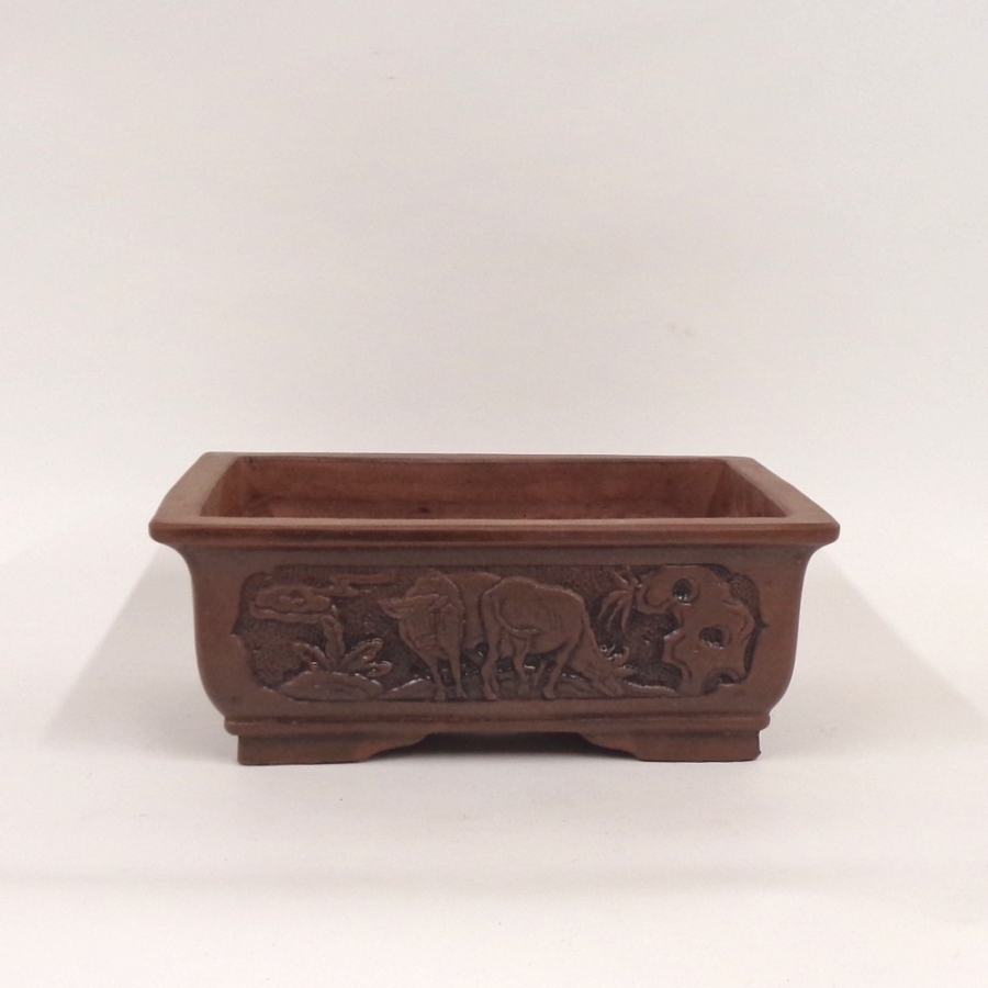 eckige Motivschale rotbraun
