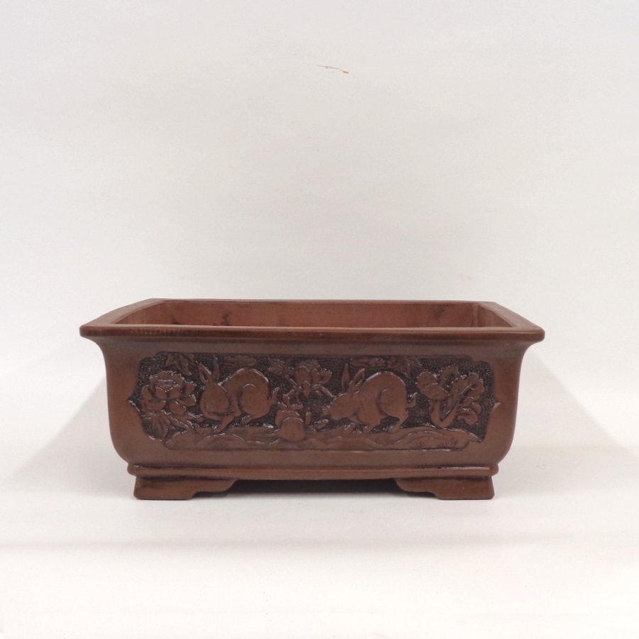 eckige Motivschale rotbraun