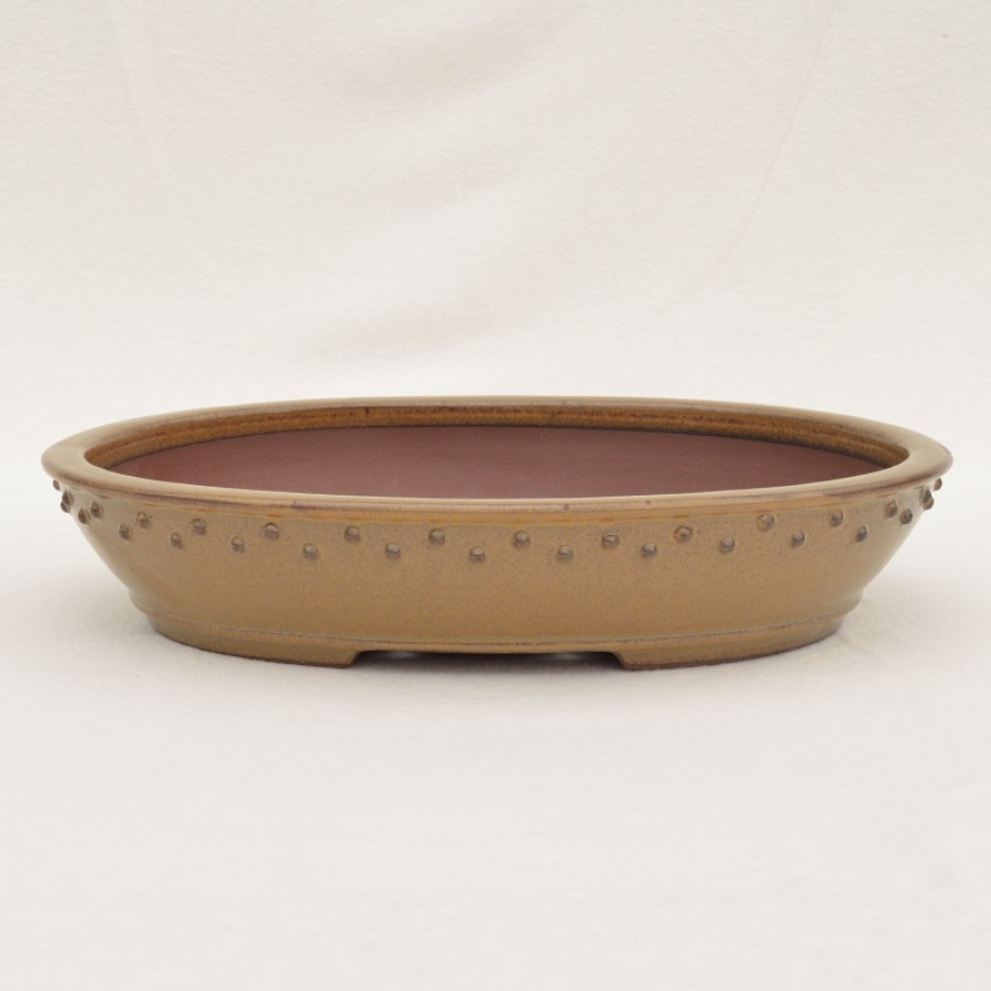 handgetöpferte Bonsaischale beige